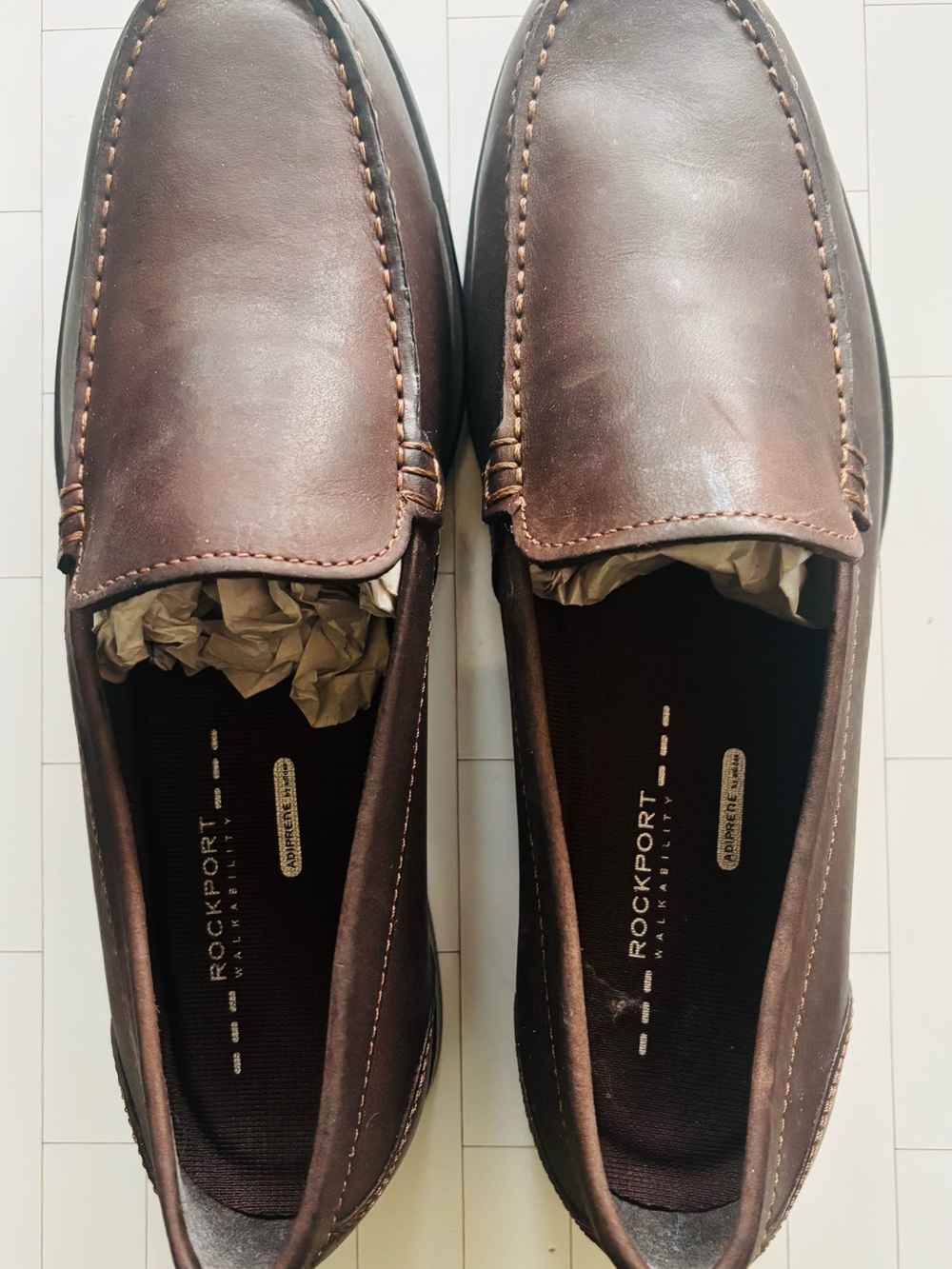 Rockport Men’s Dark Brown Leather Slip-On Loafers